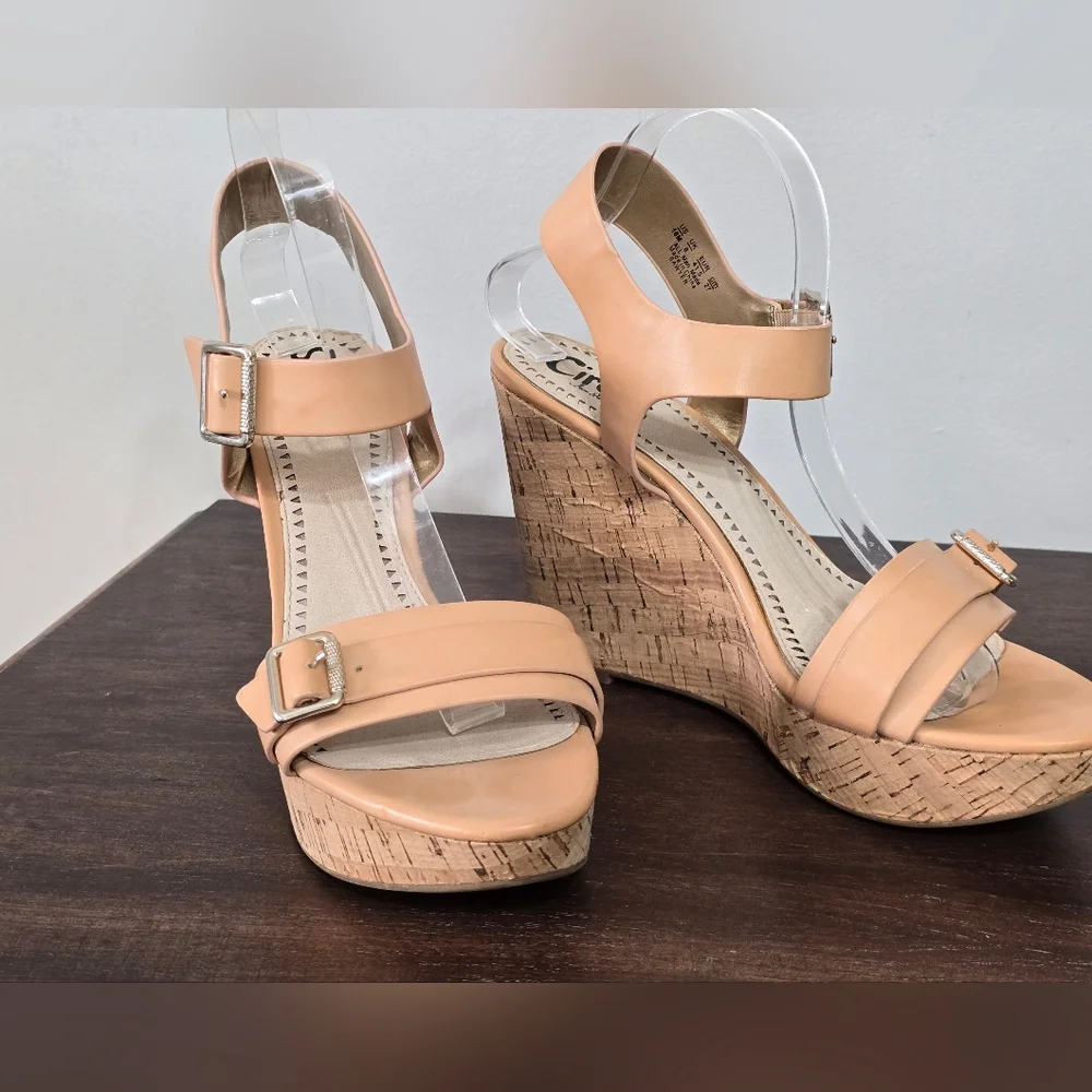 Circus By Sam Edelman Raquel Cork Wedge Sandals Women's Size 10M - Picture 2 of 12